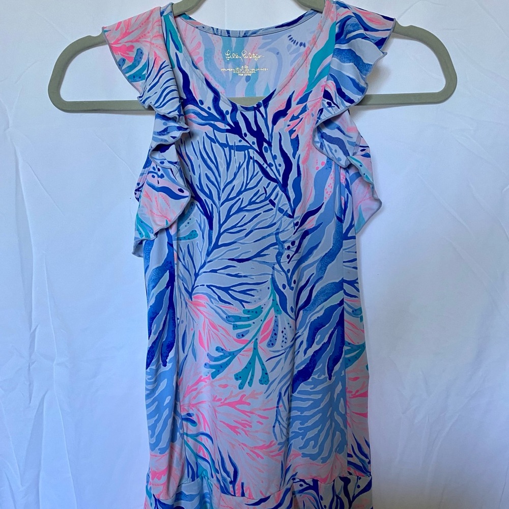 Colorful Kids Dress with Ruffle Sleeves